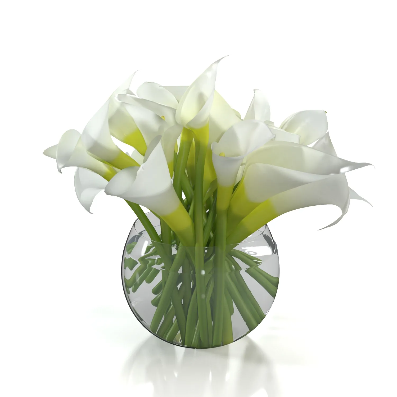 Floating Calla Lily in glass vase PBR 3D Model_06
